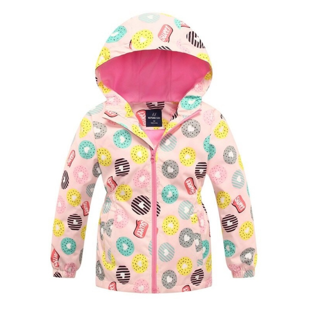 Kids' Donut Print Raincoat - Pink, Yellow, Blue
